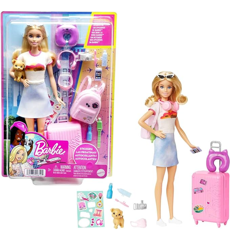 Barbie Dünyayı Geziyoruz İtalya Macerası Bebek ve Aksesuar Seti - Pizza, Dondurma, Şapka ve Güneş Gözlüğü Dahil, 3+ Yaş