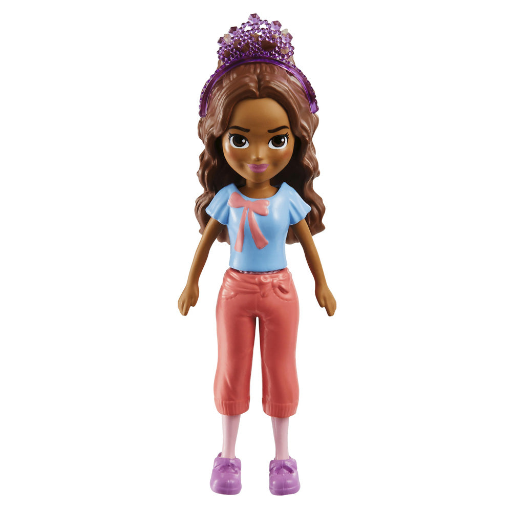 Polly Pocket ve Moda Aksesuarları Oyun Seti Prenses, 9 cm Bebek ve Değiştirilebilir Kıyafetler