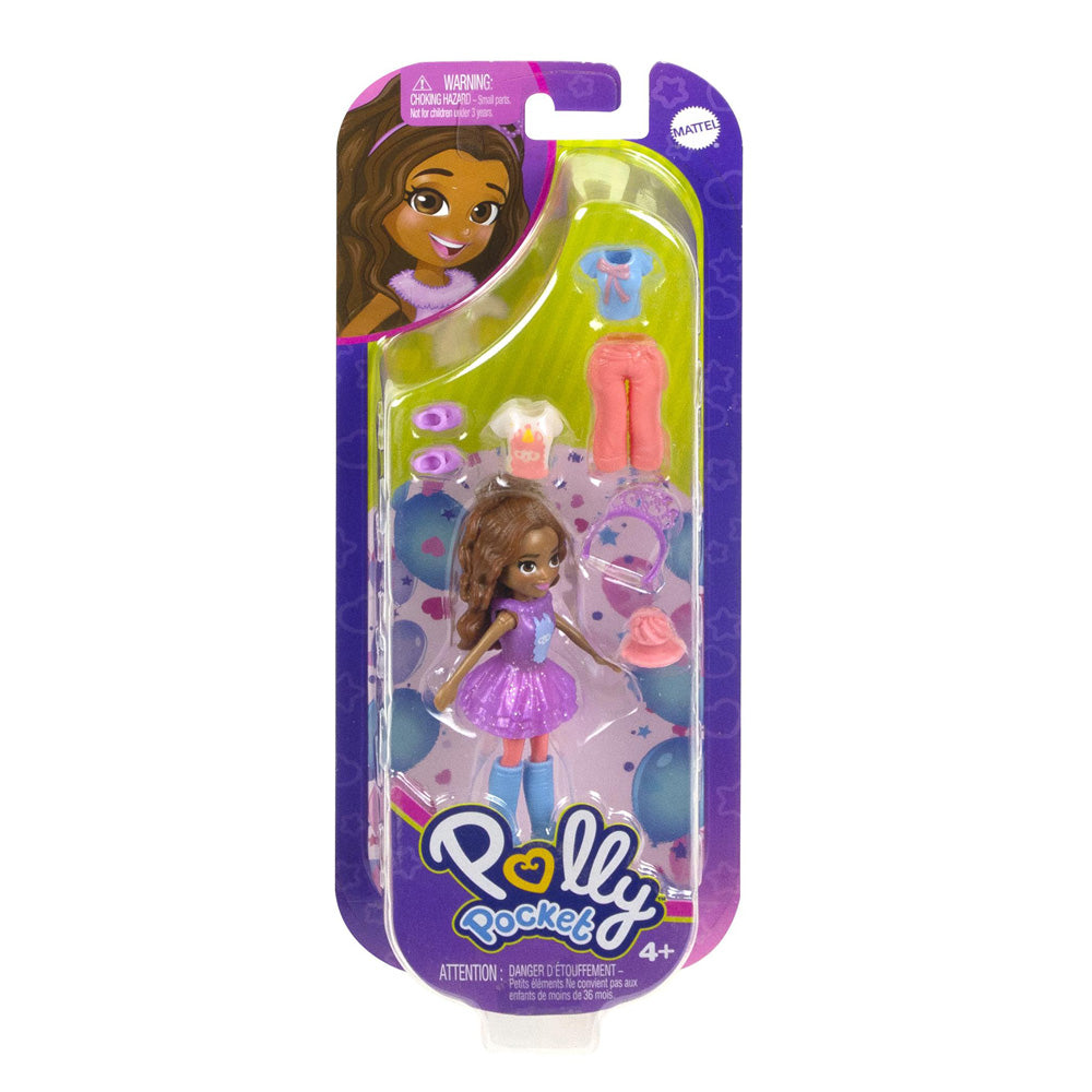 Polly Pocket ve Moda Aksesuarları Oyun Seti Prenses, 9 cm Bebek ve Değiştirilebilir Kıyafetler