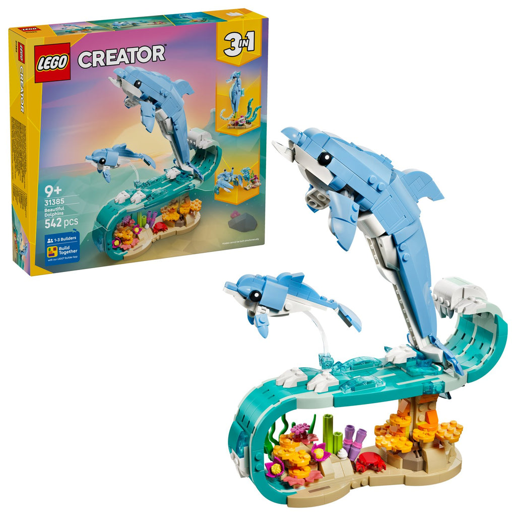 LEGO Creator 3'ü 1 Arada Deniz Hayvanları: Güzel Yunuslar 542 Parça Yapım Seti +9 Yaş (31385)