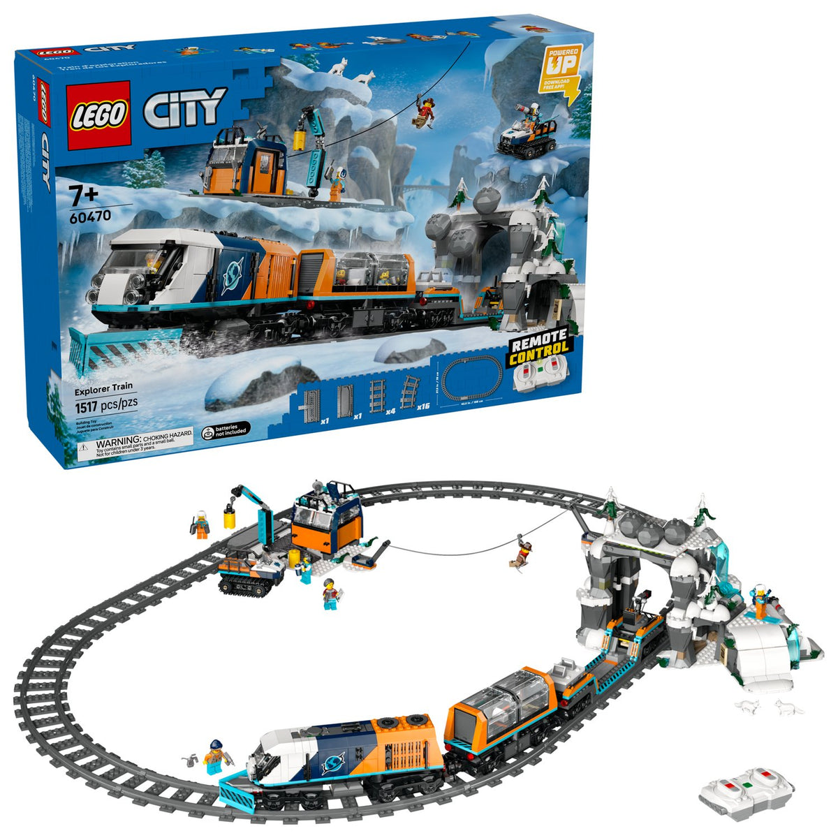 LEGO City Kaşif Treni 60470 - Uzaktan Kumandalı Kutup Ekspresi Yapım Seti, 1517 Parça, +7 Yaş
