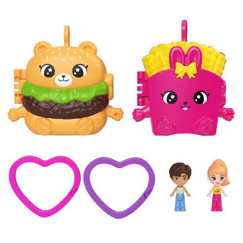 Polly Pocket 2'si 1 Arada BFF Kombo Menü Kompakt Oyun Seti (Burger & Patates)