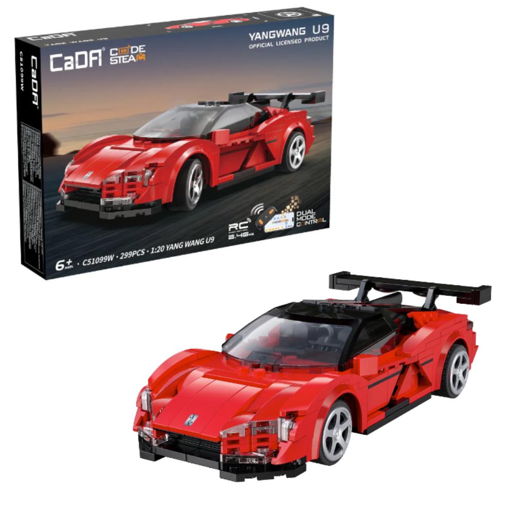 CaDA C51099W BYD Yangwang U9 299 Parça 1:20 Ölçek Uzaktan Kumandalı Yapı Bloğu Model Araba