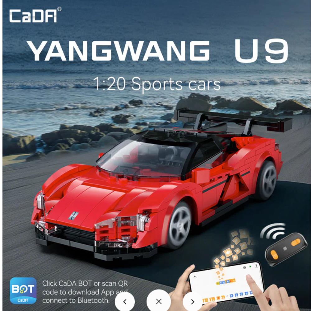 CaDA C51099W BYD Yangwang U9 299 Parça 1:20 Ölçek Uzaktan Kumandalı Yapı Bloğu Model Araba