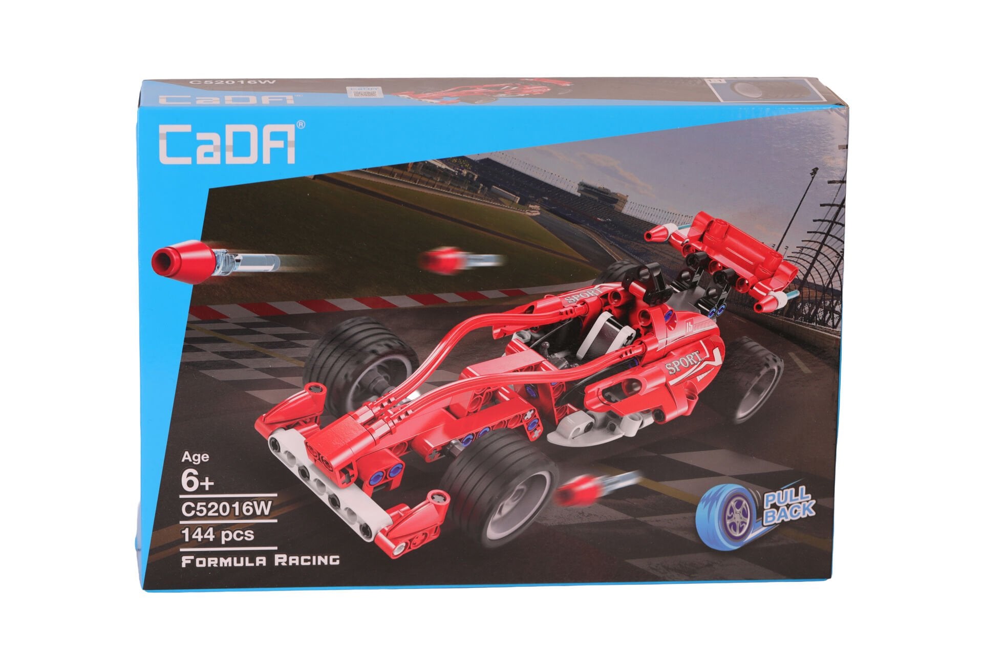 CaDA Formula Racing Çek Bırak Yarış Arabası - 144 Parça Yapı Bloğu Seti (C52016W)