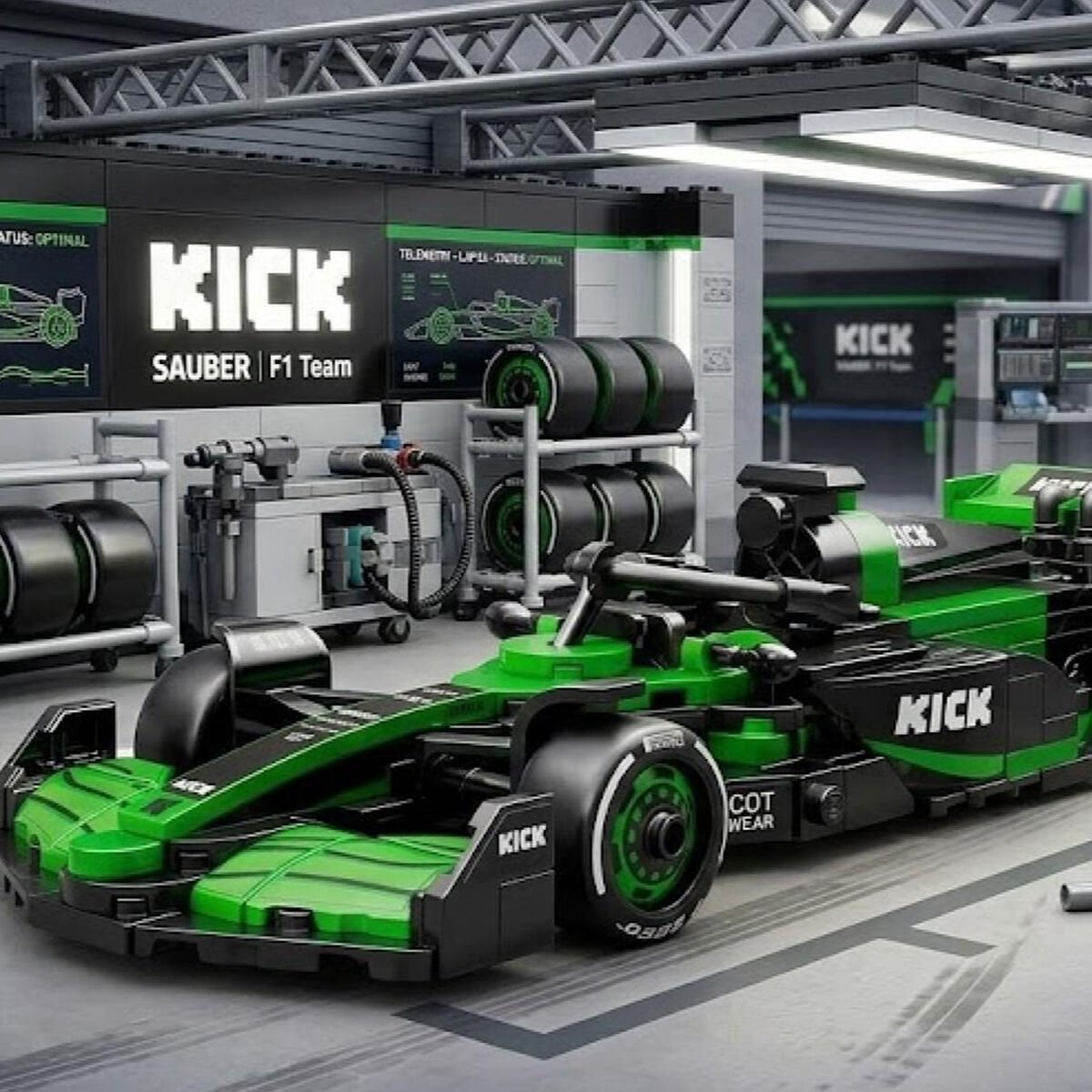 CaDA C55082W KICK Sauber F1 Team C45 2025 Model Yapım Seti - 348 Parça, 1:24 Ölçek Yarış Arabası