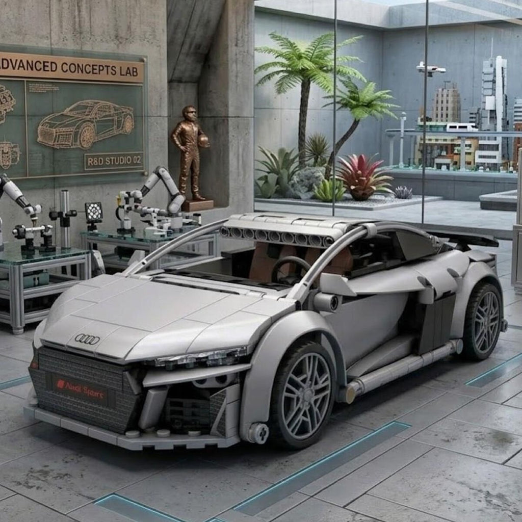 CaDA Audi R8 1:14 Ölçek Uzaktan Kumandalı Yapı Bloğu Model Araba - 536 Parça (Lisanslı, Uygulama Kontrollü)