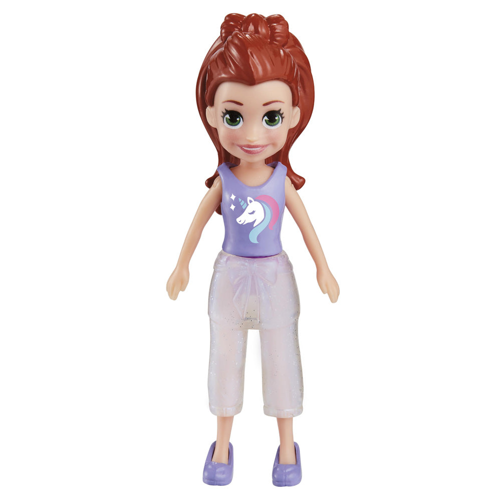 Polly Pocket ve Moda Aksesuarları Oyun Seti Unicorn, 9 cm Bebek ve Değiştirilebilir Kıyafetler