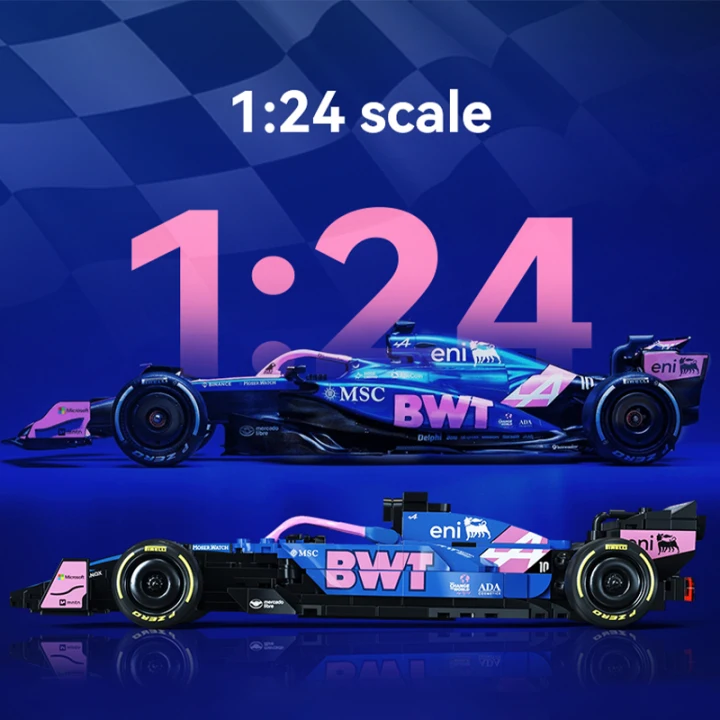 CaDA C55024W BWT Alpine F1 A525 Yapı Bloğu Model Araç Seti - 1:24 Ölçek, 300 Parça, 8+ Yaş