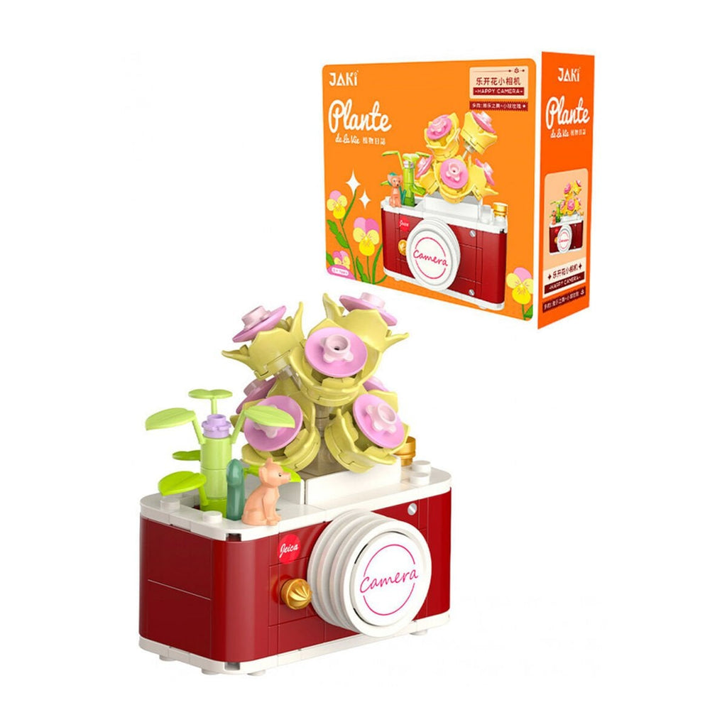 JAKİ Plante de la Vie Happy Camera 160 Parça Çiçekli Kamera Mini Yapı Blok Seti