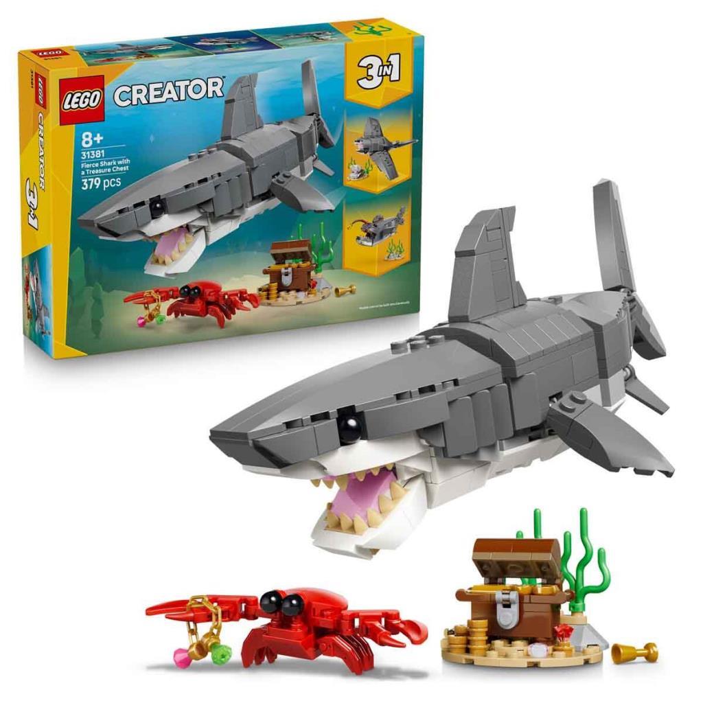 31381 Lego Creator Acımasız Köpek Balığı ile Hazine Sandığı 379 parça +8 yaş
