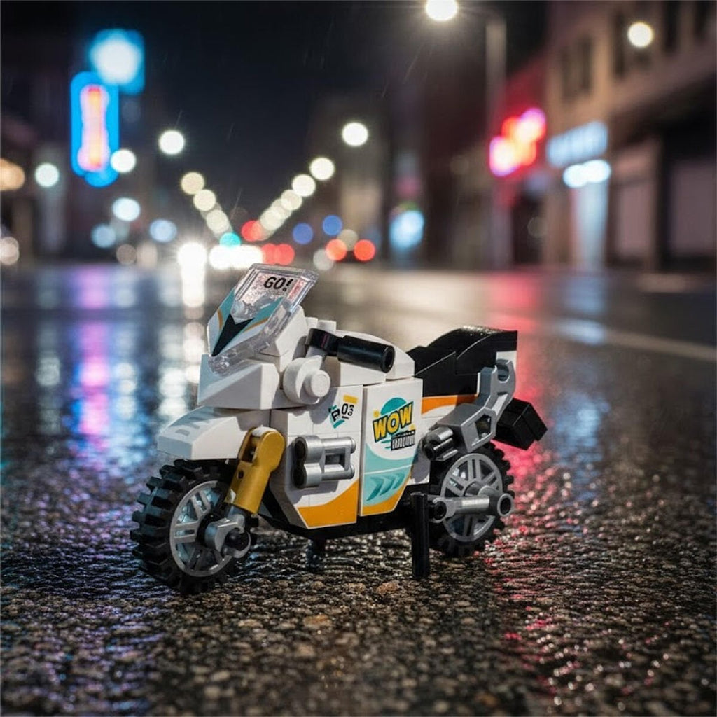 LOZ Motorsiklet Mikro Yapı Bloğu Seti - 120 Parça Mini Model, Creator Serisi