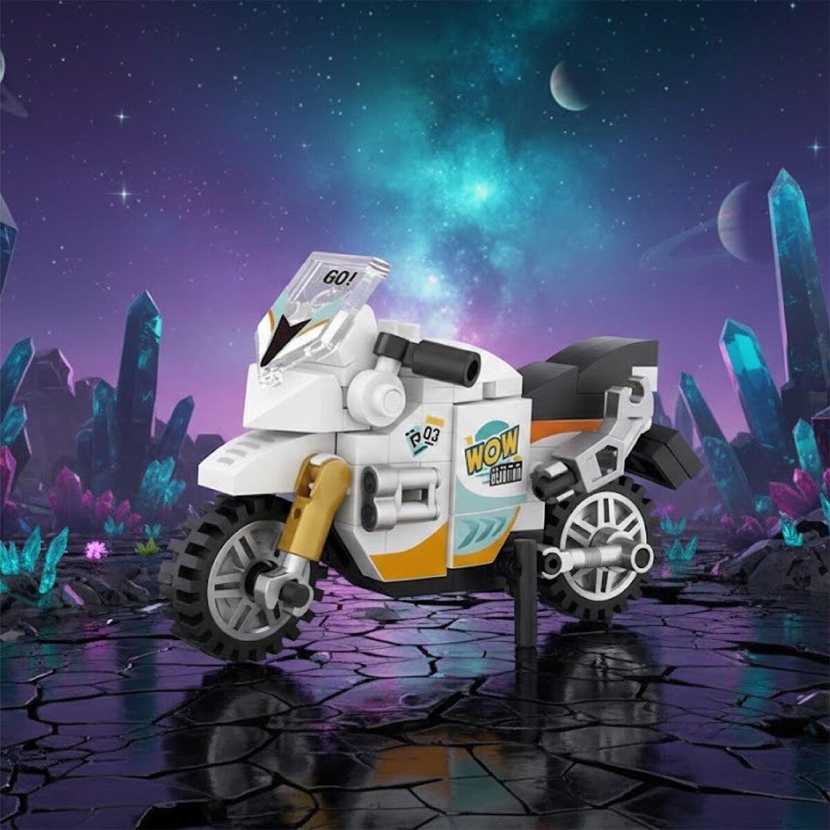 LOZ Motorsiklet Mikro Yapı Bloğu Seti - 120 Parça Mini Model, Creator Serisi