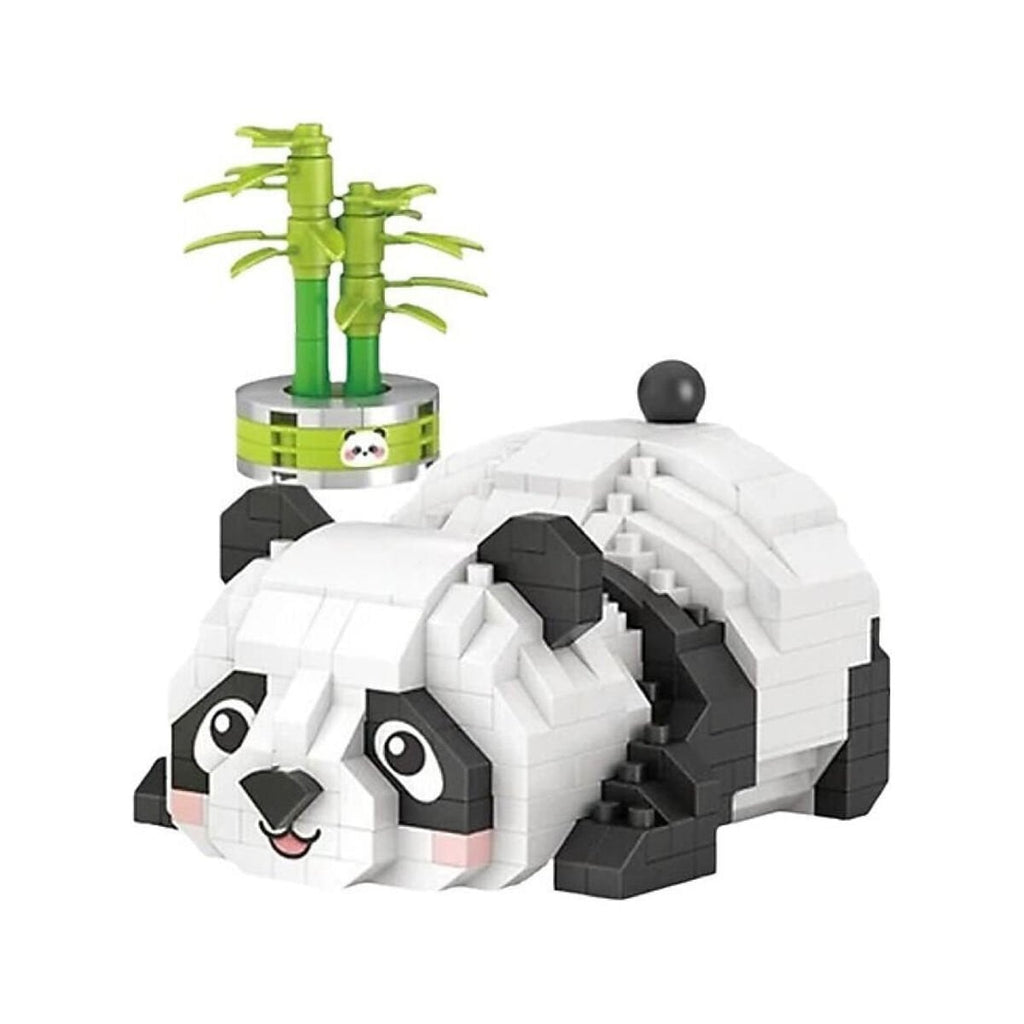 LOZ Dinlenen Panda 340 Parça Mikro Blok Yapı Seti - Bambulu Sergilik Panda Figürü