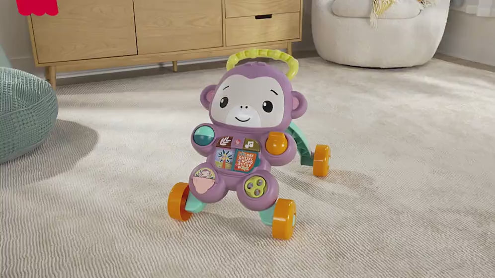 Benimle Öğren Tatlı Maymun yürüteç ve eğitici bebek oyuncağı, müzikli ve ışıklı, Türkçe