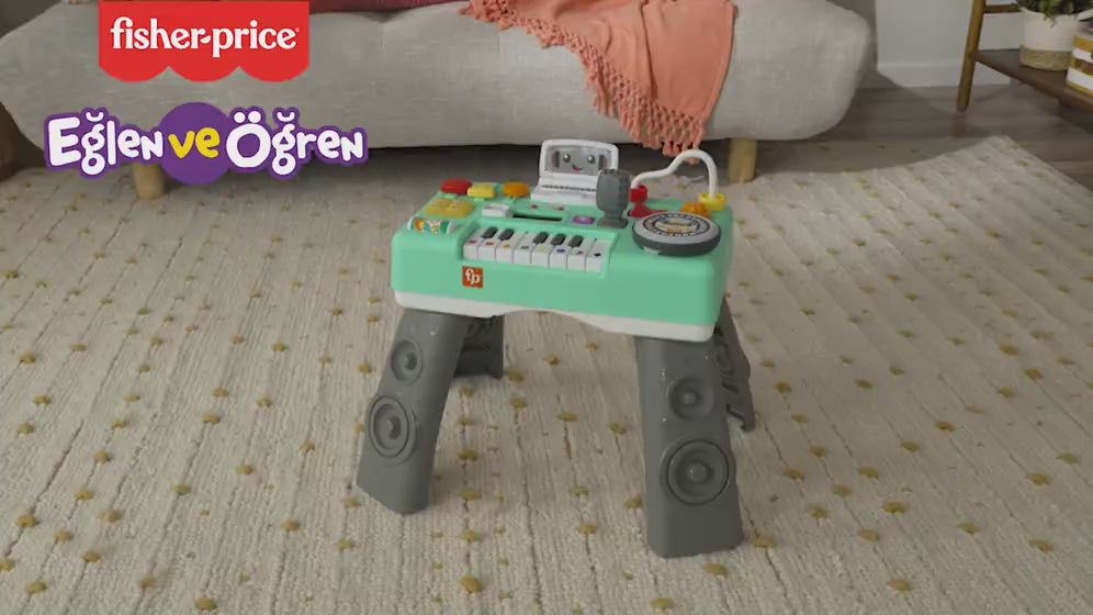 Fisher-Price Eğlen ve Öğren Müzikli Eğitici Oyuncağı Bebek ve Yürüme Çağındaki Çocuk için Eğlenceli DJ Aktivite Masası
