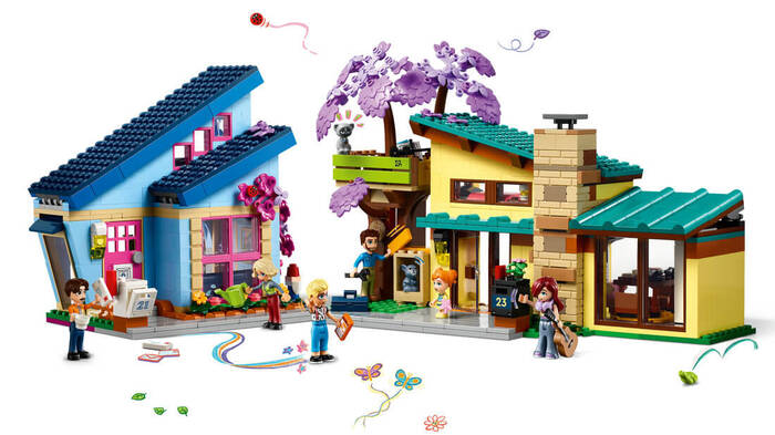 LEGO Friends Friends Olly ve Paisley'nin Aile Evleri 42620 - 1126 Parça Yapım Seti
