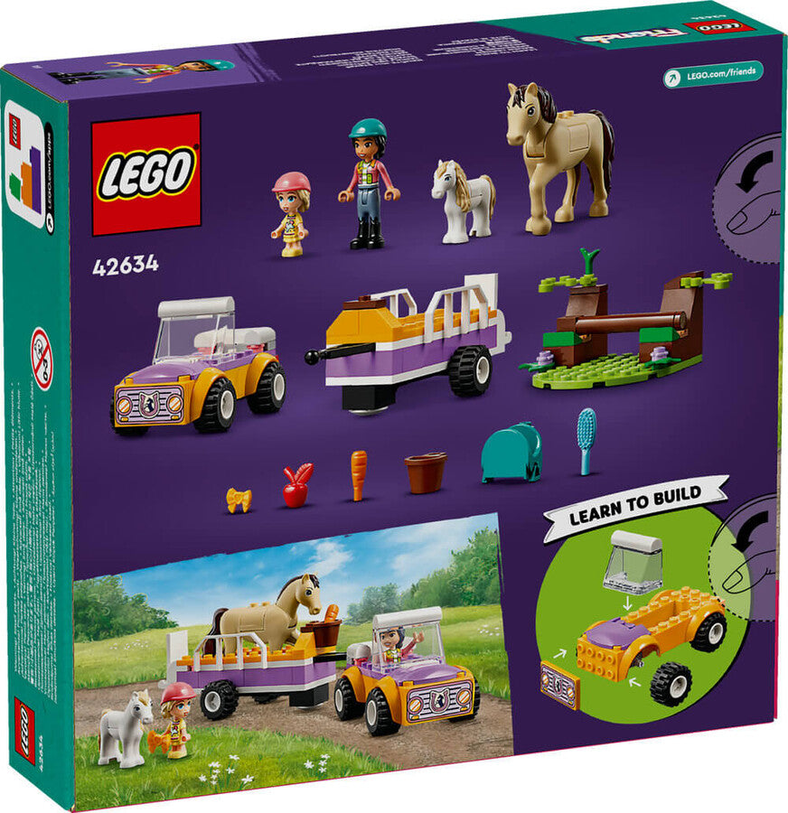 LEGO Friends At ve Midilli Römorku 42634 - 105 Parça Yapım Seti