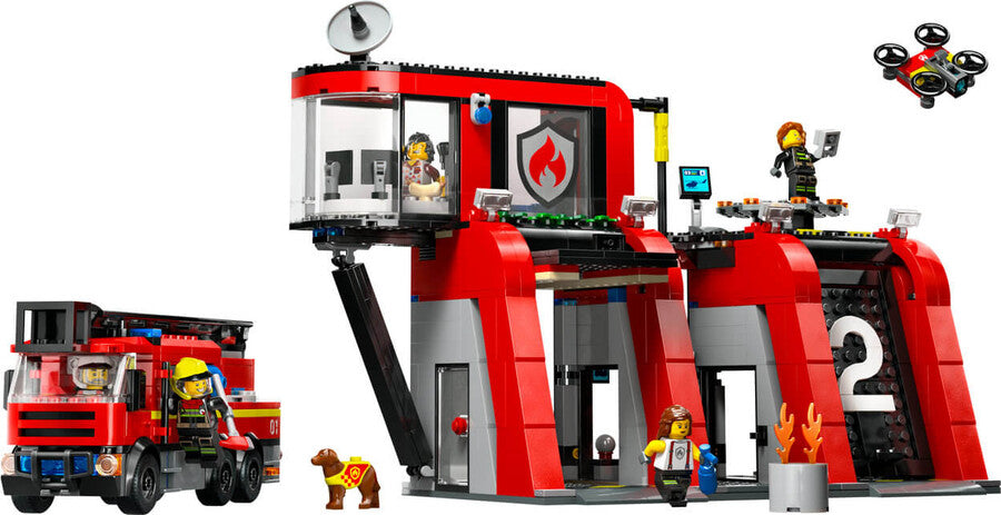 60414 Lego City İtfaiye Kamyon ve İtfaiye Merkezi 843 parça +6 yaş