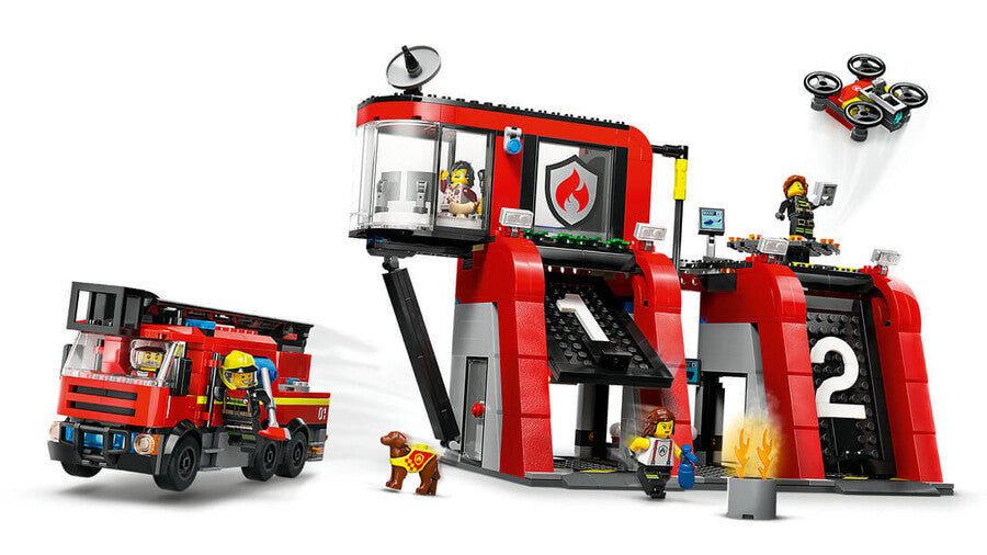 60414 Lego City İtfaiye Kamyon ve İtfaiye Merkezi 843 parça +6 yaş