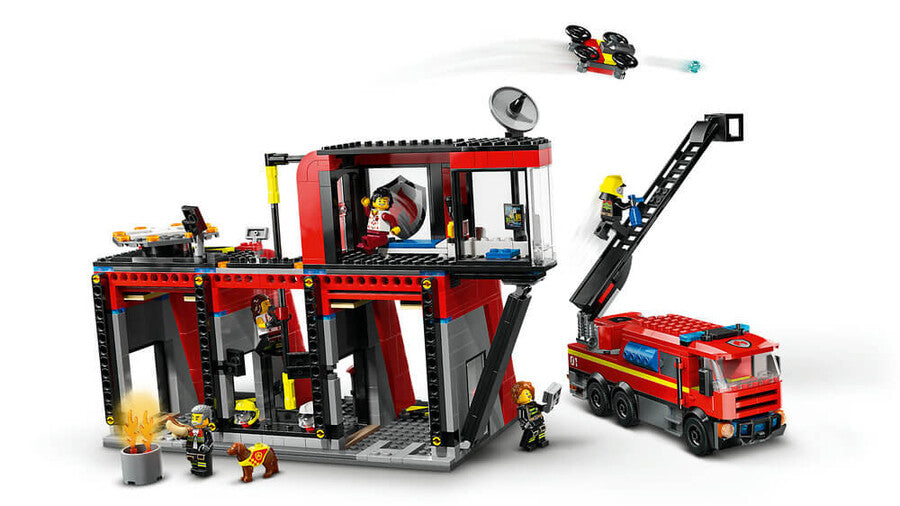 60414 Lego City İtfaiye Kamyon ve İtfaiye Merkezi 843 parça +6 yaş