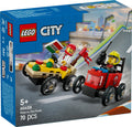LEGO City Pizza Arabası İtfaiye Kamyonuna Karşı Yarış Arabası Paketi 60458 - 70 Parça Yapım Seti