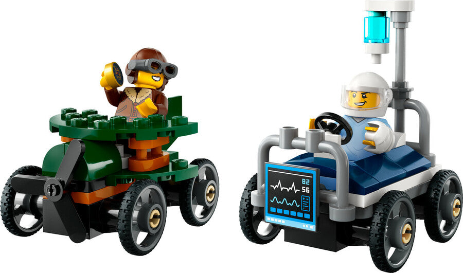 LEGO City Uçak, Hastane Yatağına Karşı Yarış Arabası Paketi 60459 - 70 Parça Yapım Seti