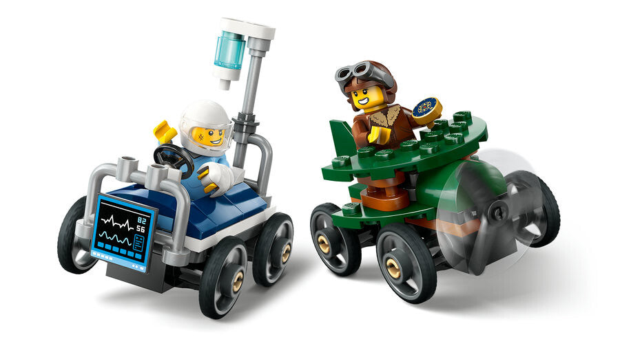 LEGO City Uçak, Hastane Yatağına Karşı Yarış Arabası Paketi 60459 - 70 Parça Yapım Seti