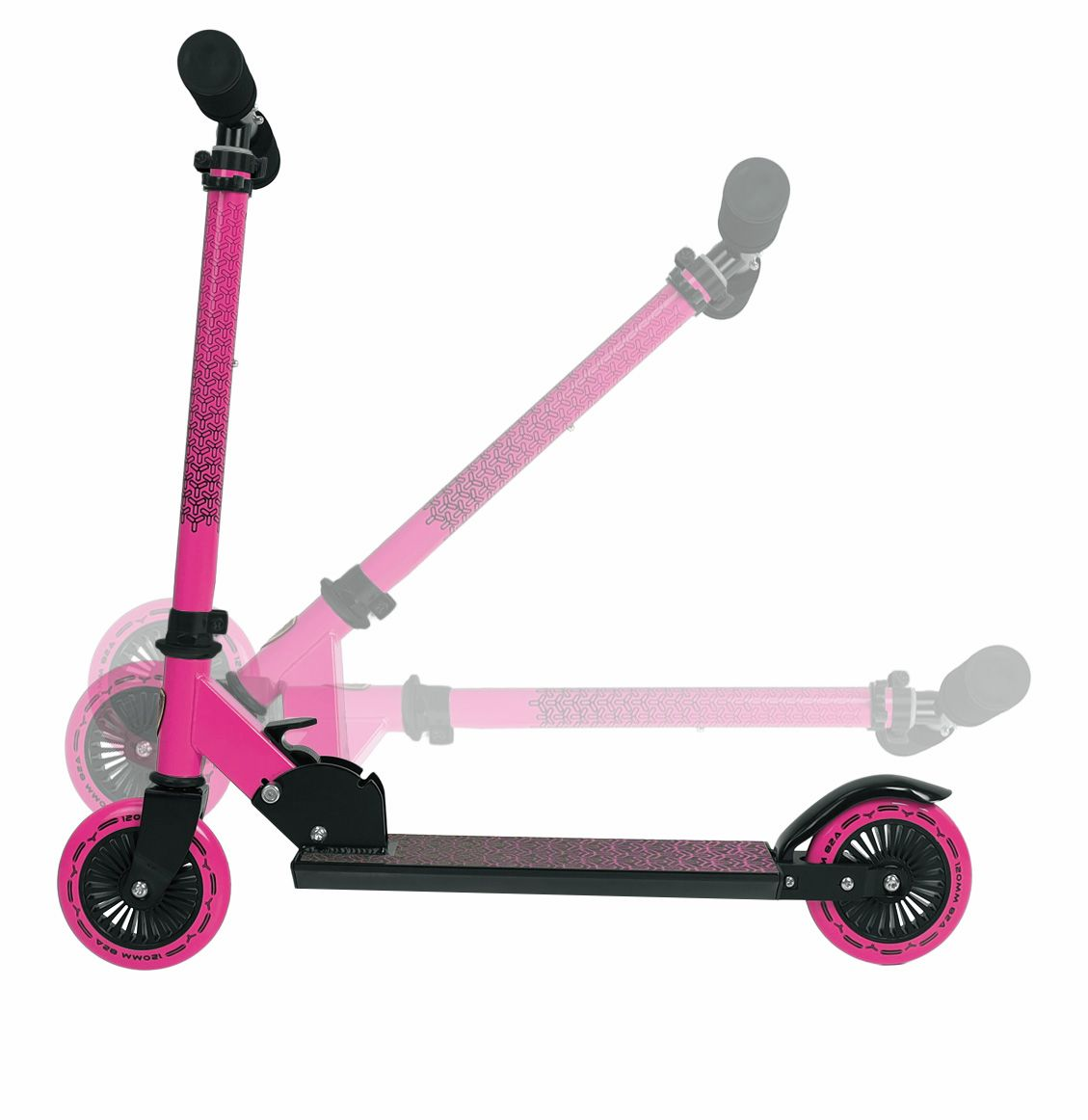 Lamborghini Lisanslı L1 Katlanabilir Işıklı 3 Tekerlekli Çocuk Scooter - Pembe