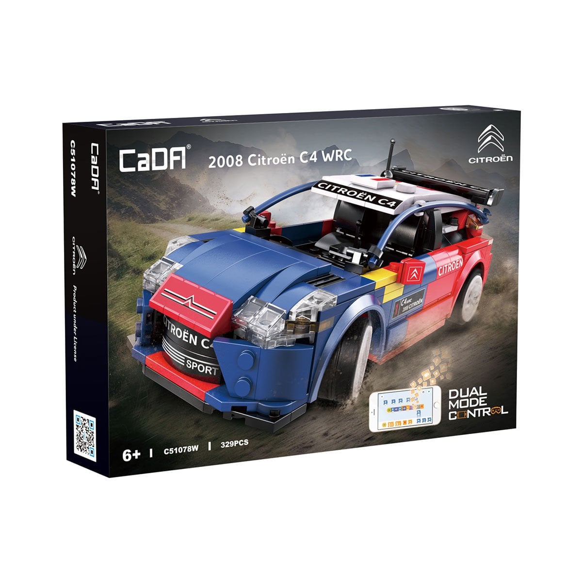 CaDA C51078W 2008 Citroën C4 WRC Ralli Arabası Yapı Blok Seti - 329 Parça, Kumandalı ve Uygulama Kontrollü