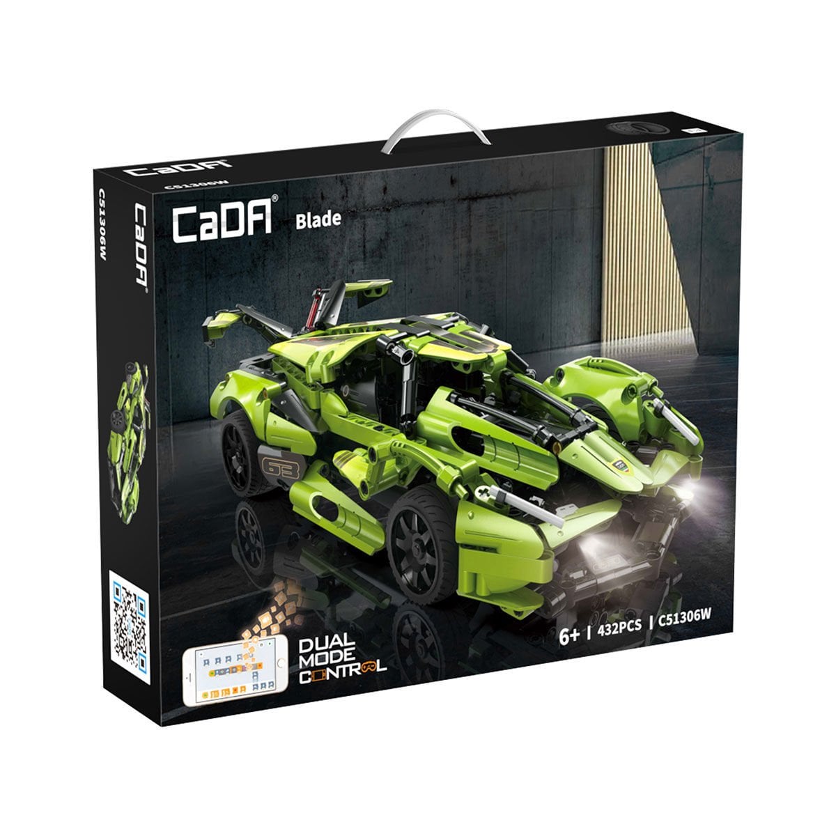 CaDA Blade C51306W 432 Parça Uzaktan Kumandalı Yapı Blokları Spor Araba – Çift Modlu RC Kontrol