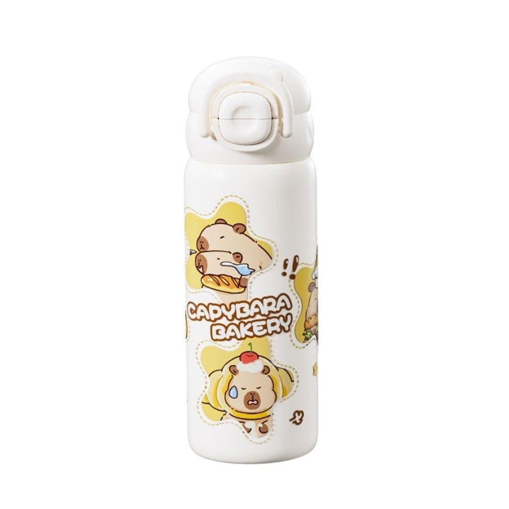 Diller 600 ml Kapibara Desenli Paslanmaz Çelik Termos - Beyaz