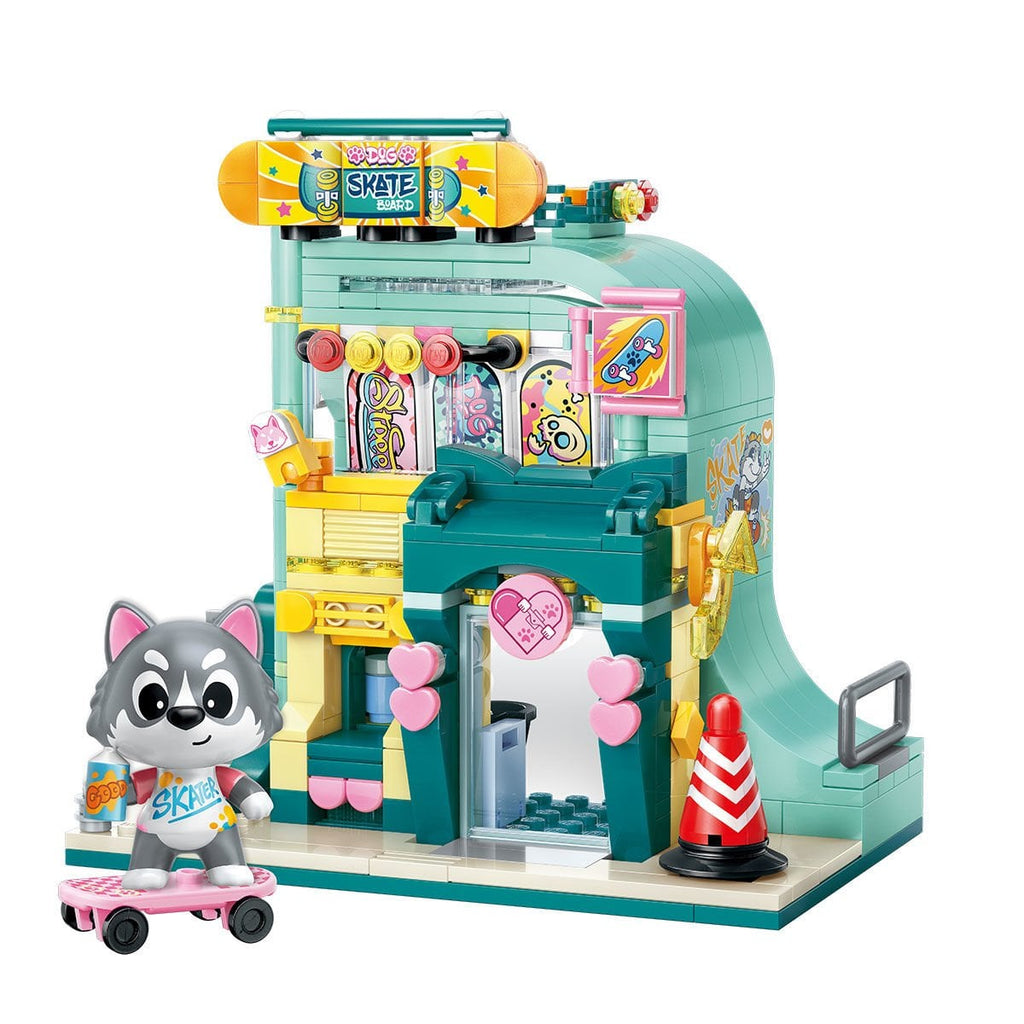 Keeppley Lovely Street Husky Kaykay Dükkanı K28009 - 343 Parça Mikro Yapım Bloğu Seti