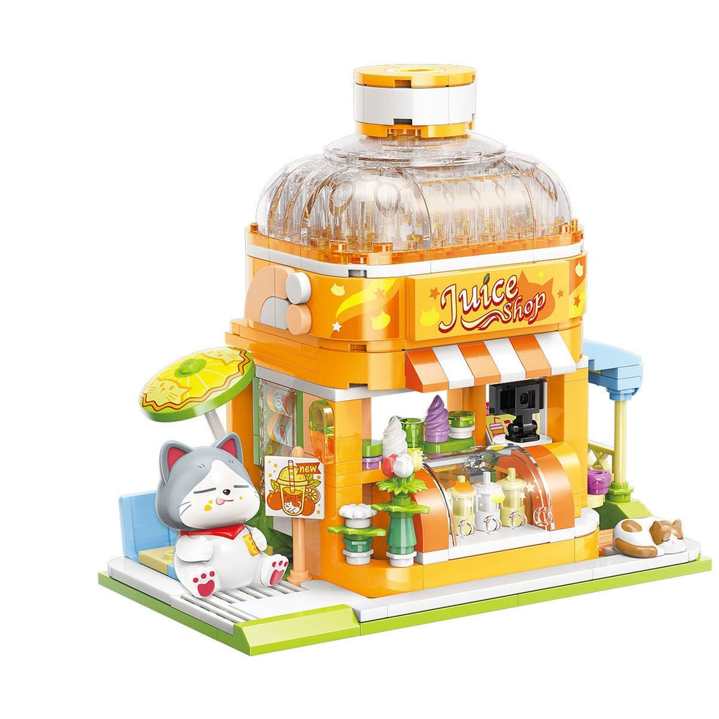Keeppley Lovely Street Kedi Figürlü Meyve Suyu Dükkanı Mini Yapı Blokları Seti 315 Parça (K28017)