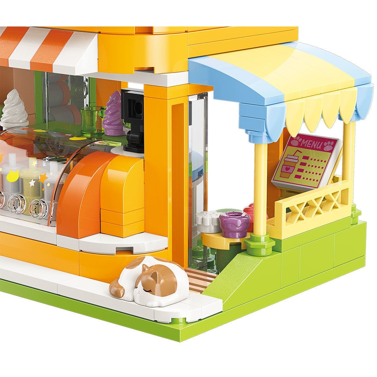 Keeppley Lovely Street Kedi Figürlü Meyve Suyu Dükkanı Mini Yapı Blokları Seti 315 Parça (K28017)