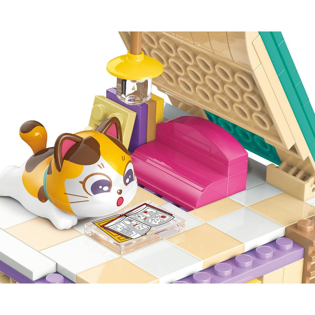 Keeppley Lovely Street K28018 Calico Cat Comic House 324 Parça Mikro Yapı Blokları Seti
