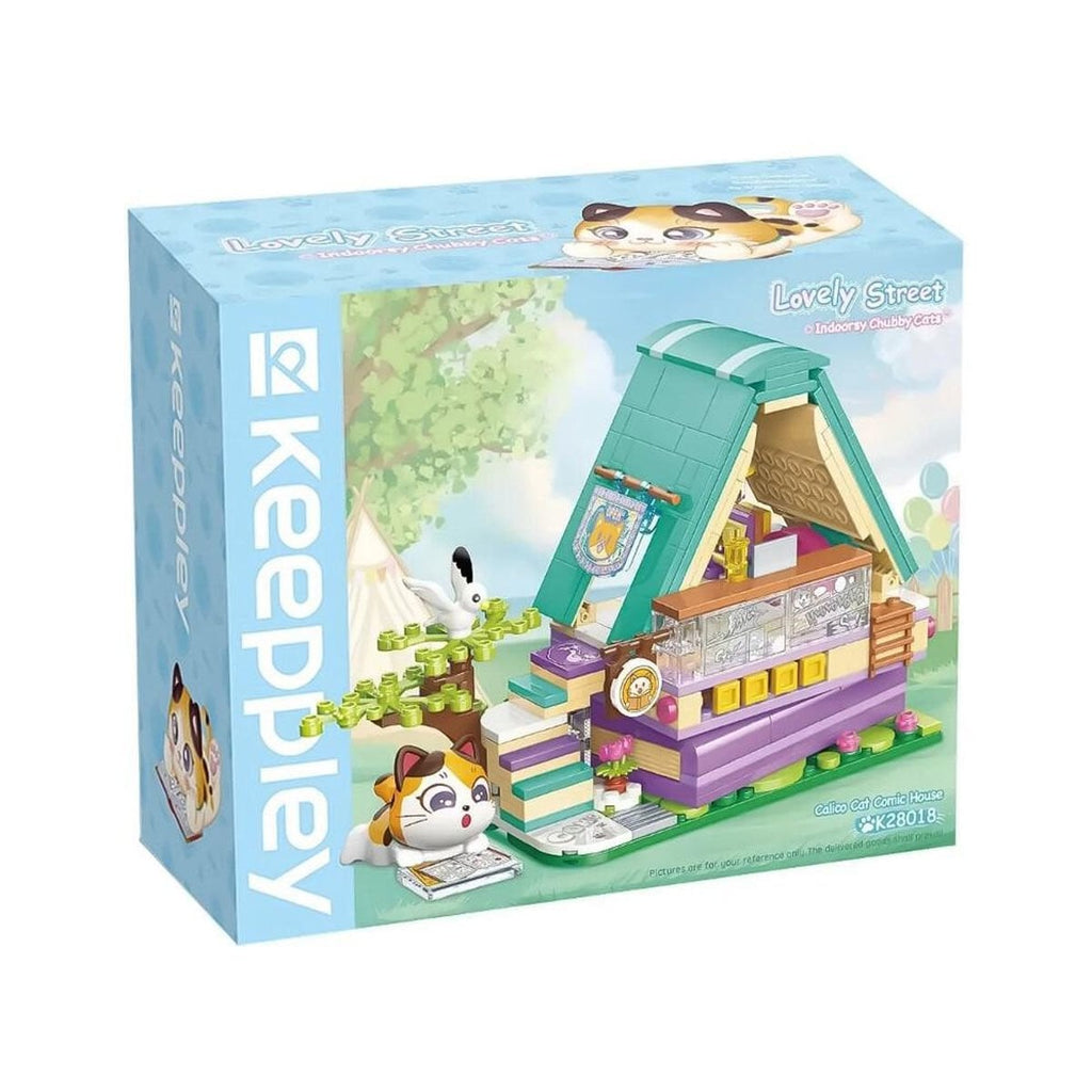 Keeppley Lovely Street K28018 Calico Cat Comic House 324 Parça Mikro Yapı Blokları Seti