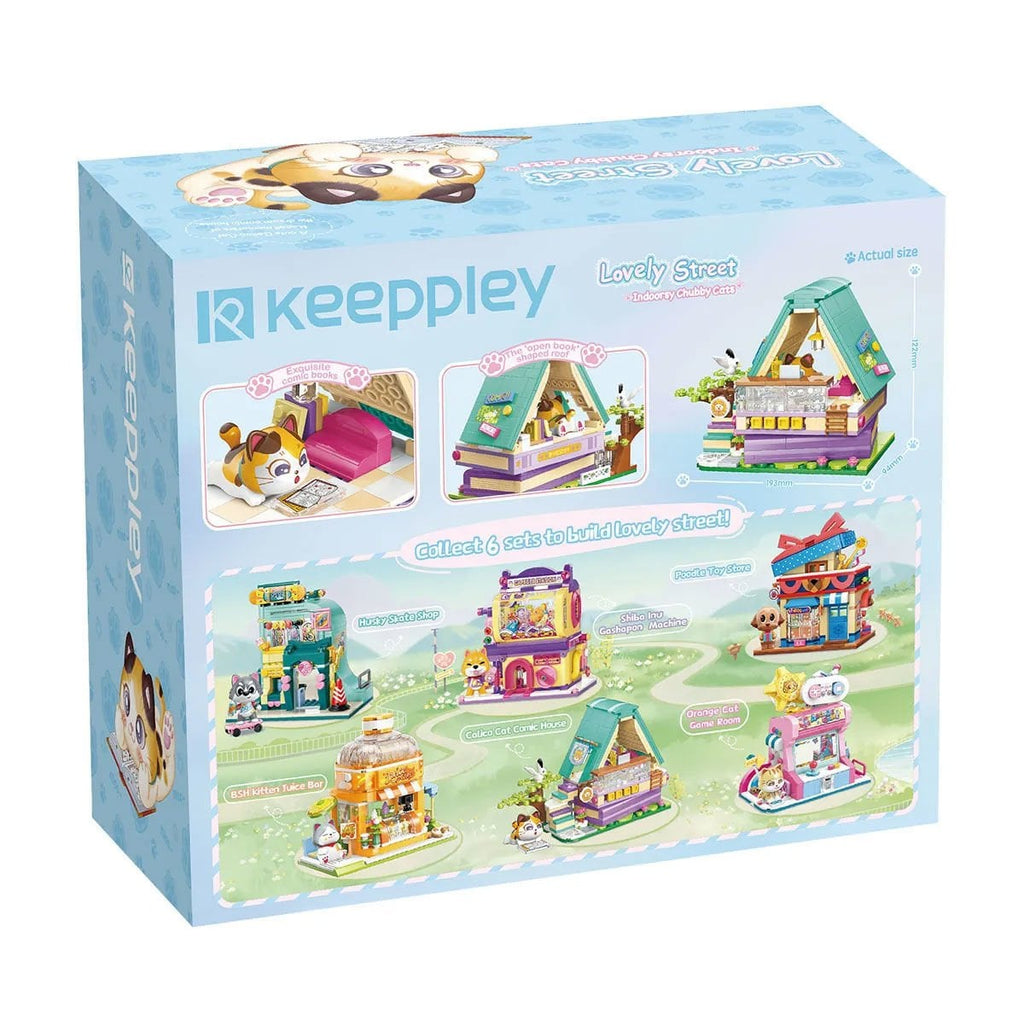 Keeppley Lovely Street K28018 Calico Cat Comic House 324 Parça Mikro Yapı Blokları Seti