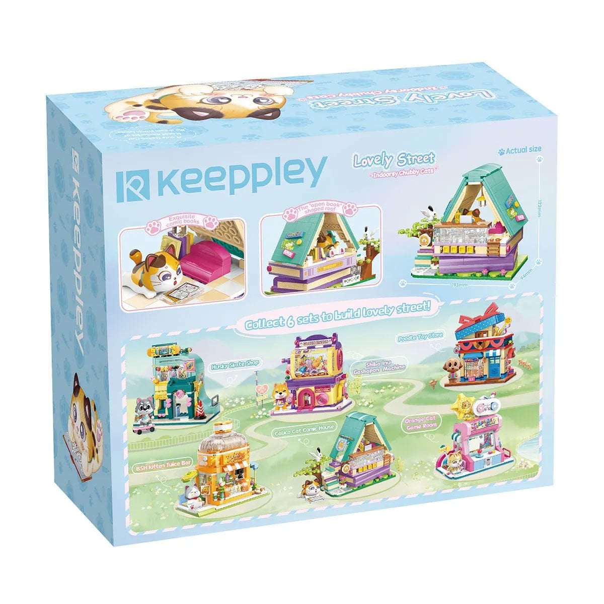 Keeppley Lovely Street K28018 Calico Cat Comic House 324 Parça Mikro Yapı Blokları Seti