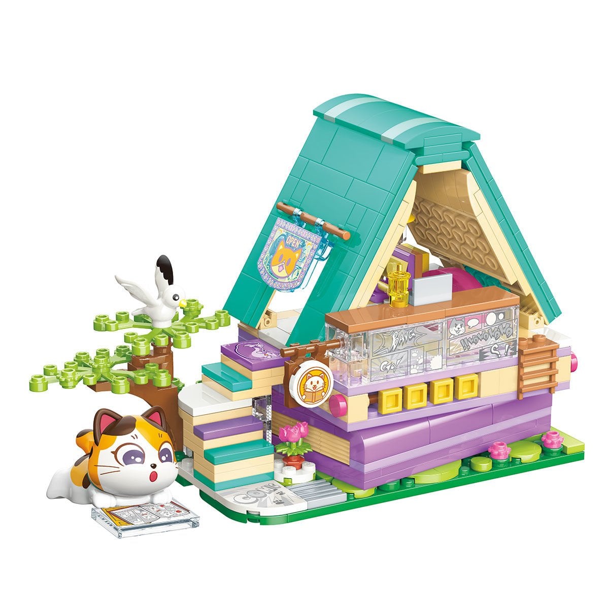 Keeppley Lovely Street K28018 Calico Cat Comic House 324 Parça Mikro Yapı Blokları Seti