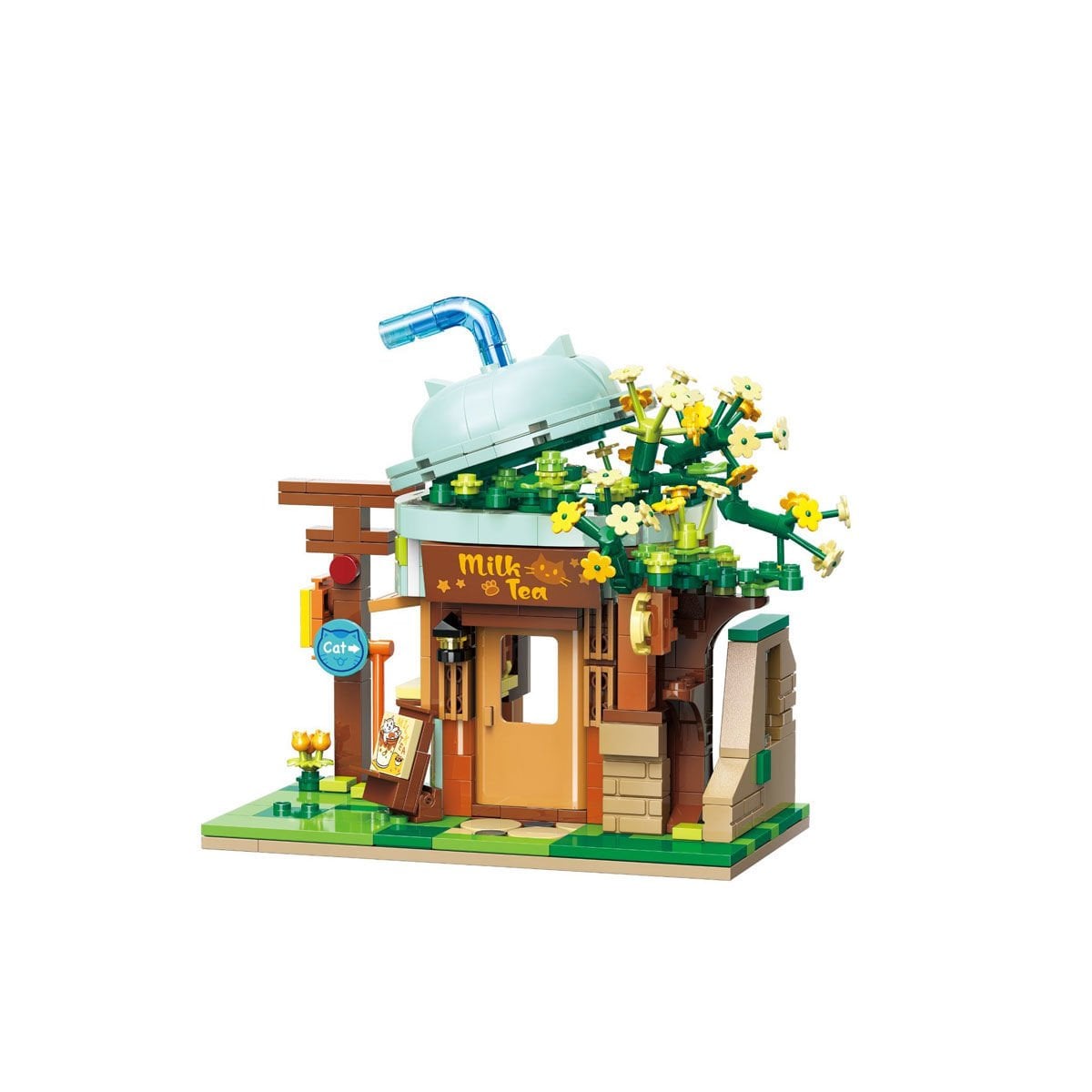 Keeppley Lovely Street K28021 Ash Cat Süt Çayı Dükkanı 411 Parça Yapım Seti
