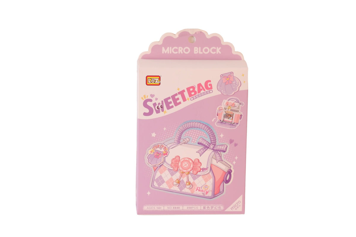 LOZ Sweet Bag Mor Rüya Çantası — 350 Parça Mikro Blok Sergilik Set (14+)